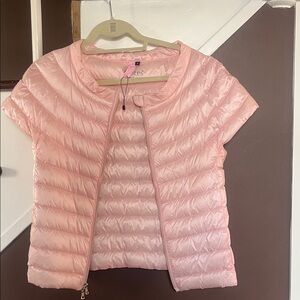 Pink Quilted Short Sleeve Jacket